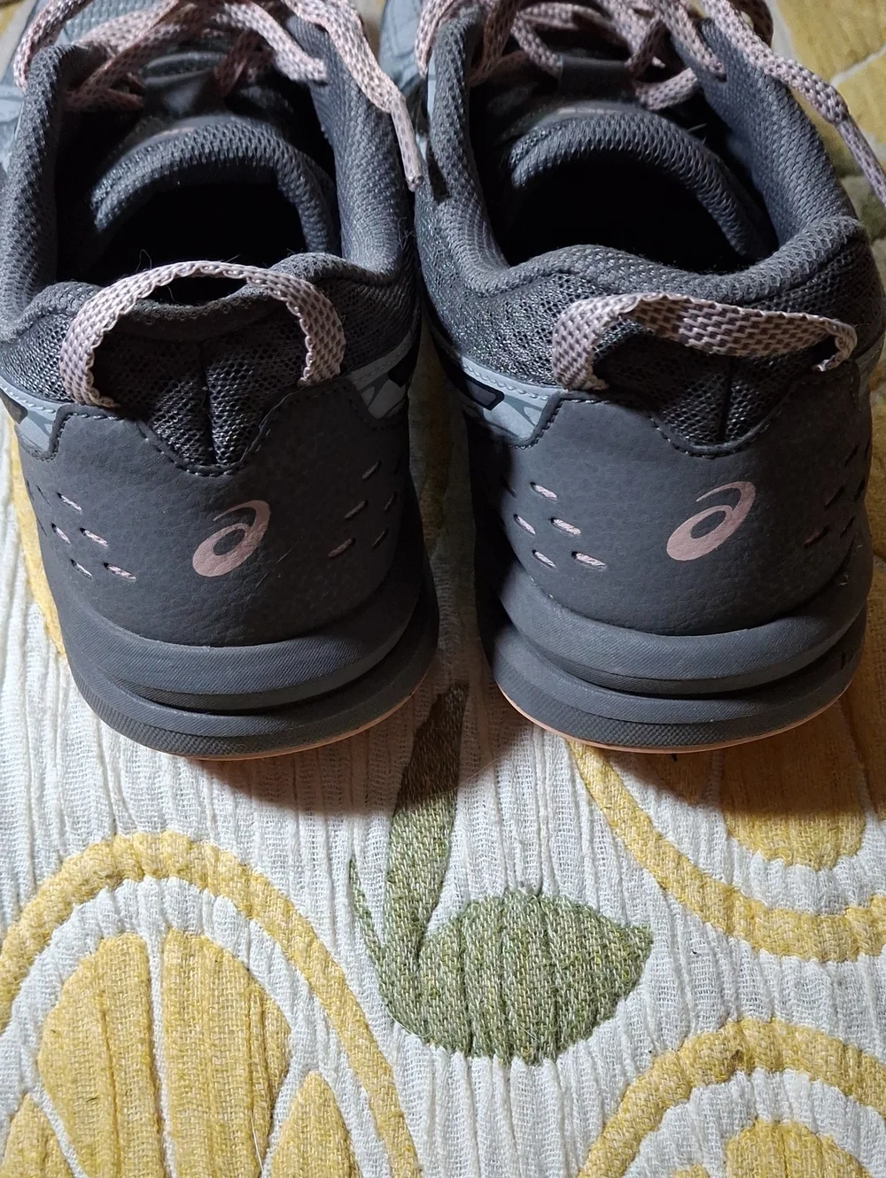 Asics Gray Sneakers with Light Pink Accents